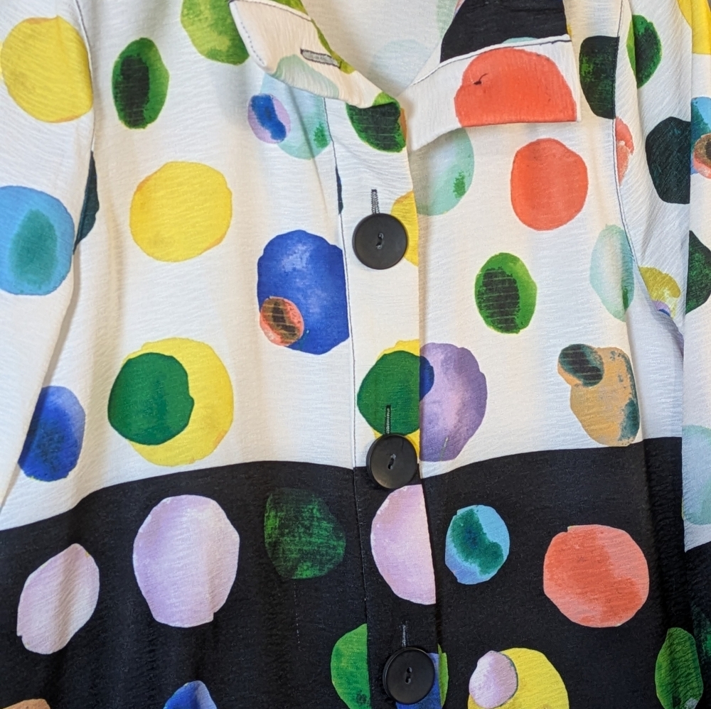 Colorful Polka Dot Button-Up Jacket - Picture 2 of 4